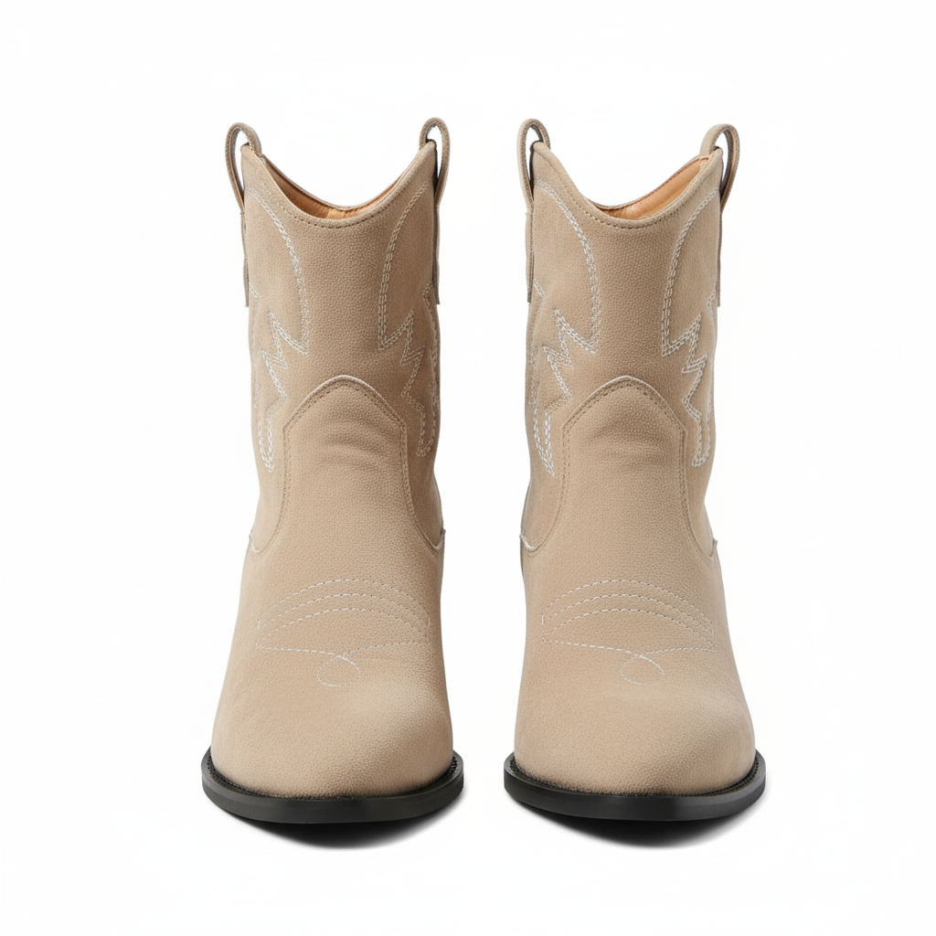 Bottines western beige vue de face