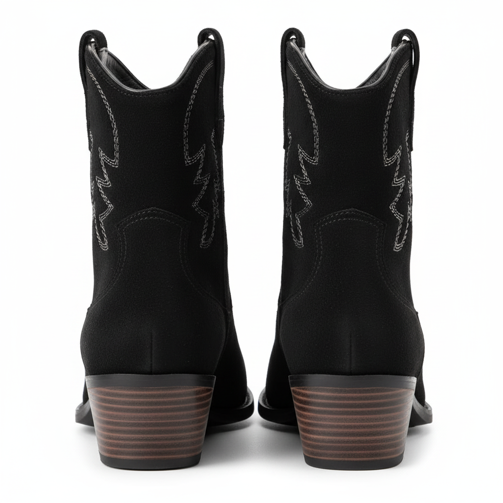 Bottines western noires vue arrière