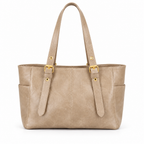 Cabas beige sur fond blanc