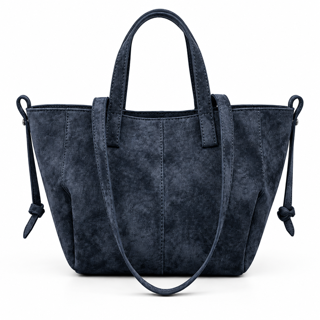 Cabas bleu nuit sur fond blanc