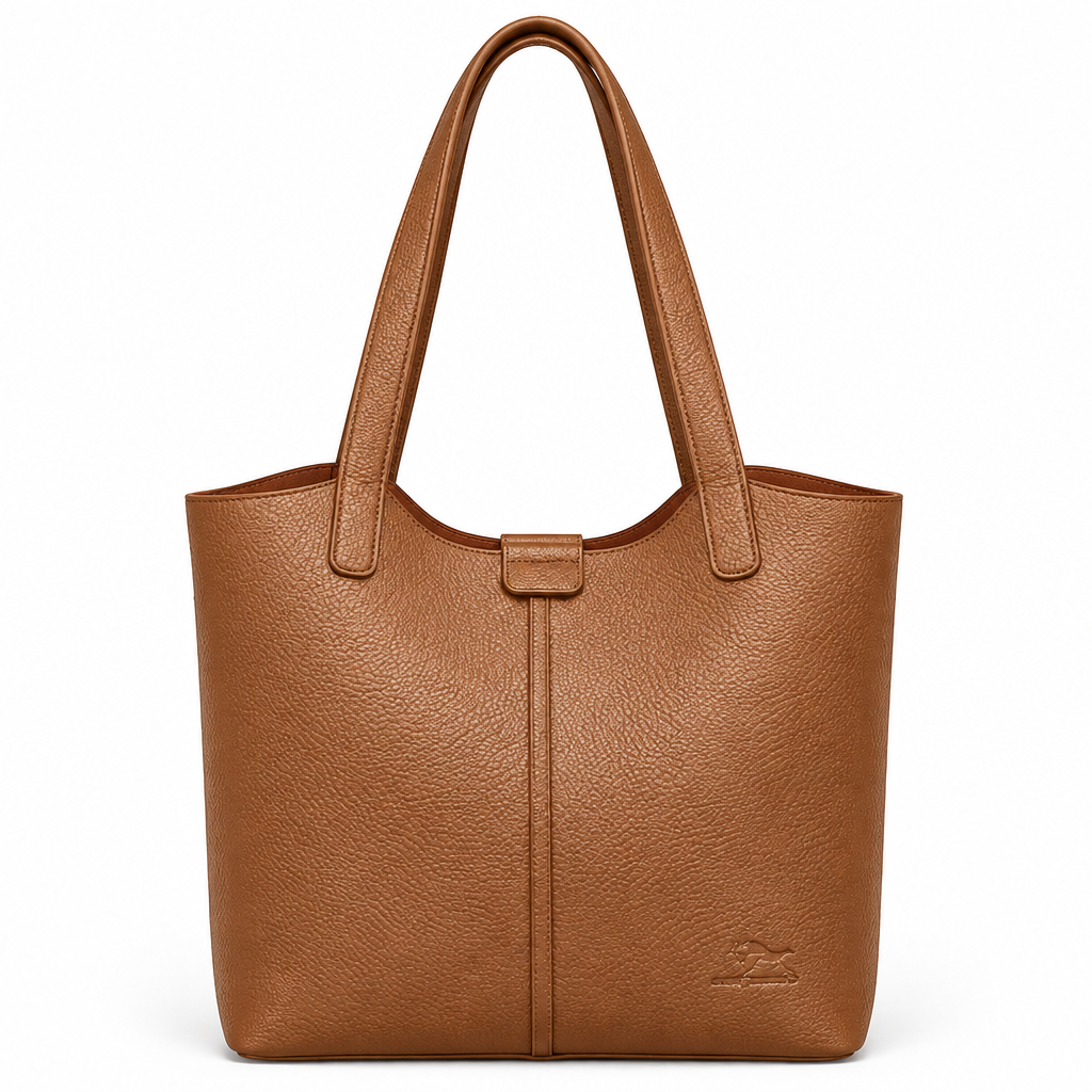 Cabas camel sur fond blanc