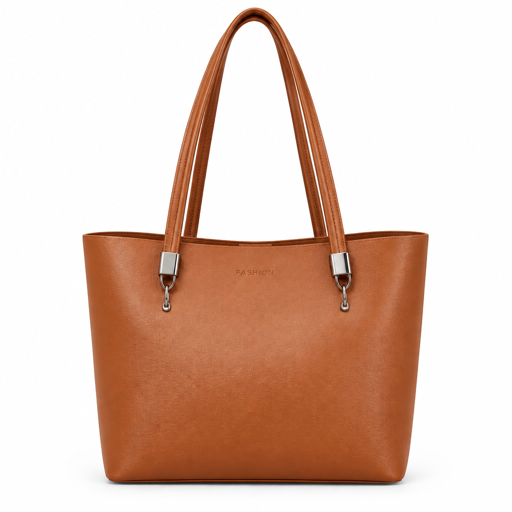 Cabas camel sur fond blanc