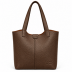 Cabas marron foncé sur fond blanc