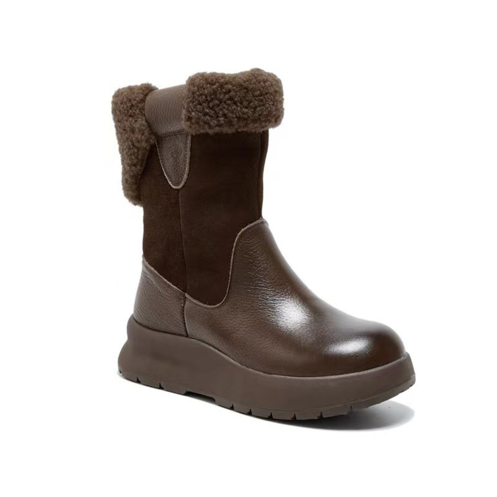 Bottines fourrées en cuir semelle crantée – ISALYN