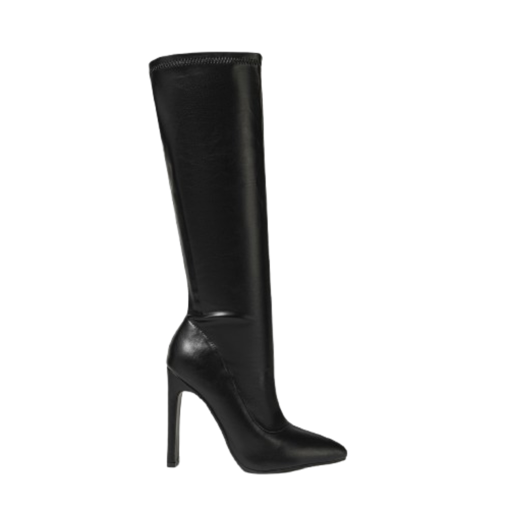 Bottes hautes en similicuir à talon bout pointu – ELIANA