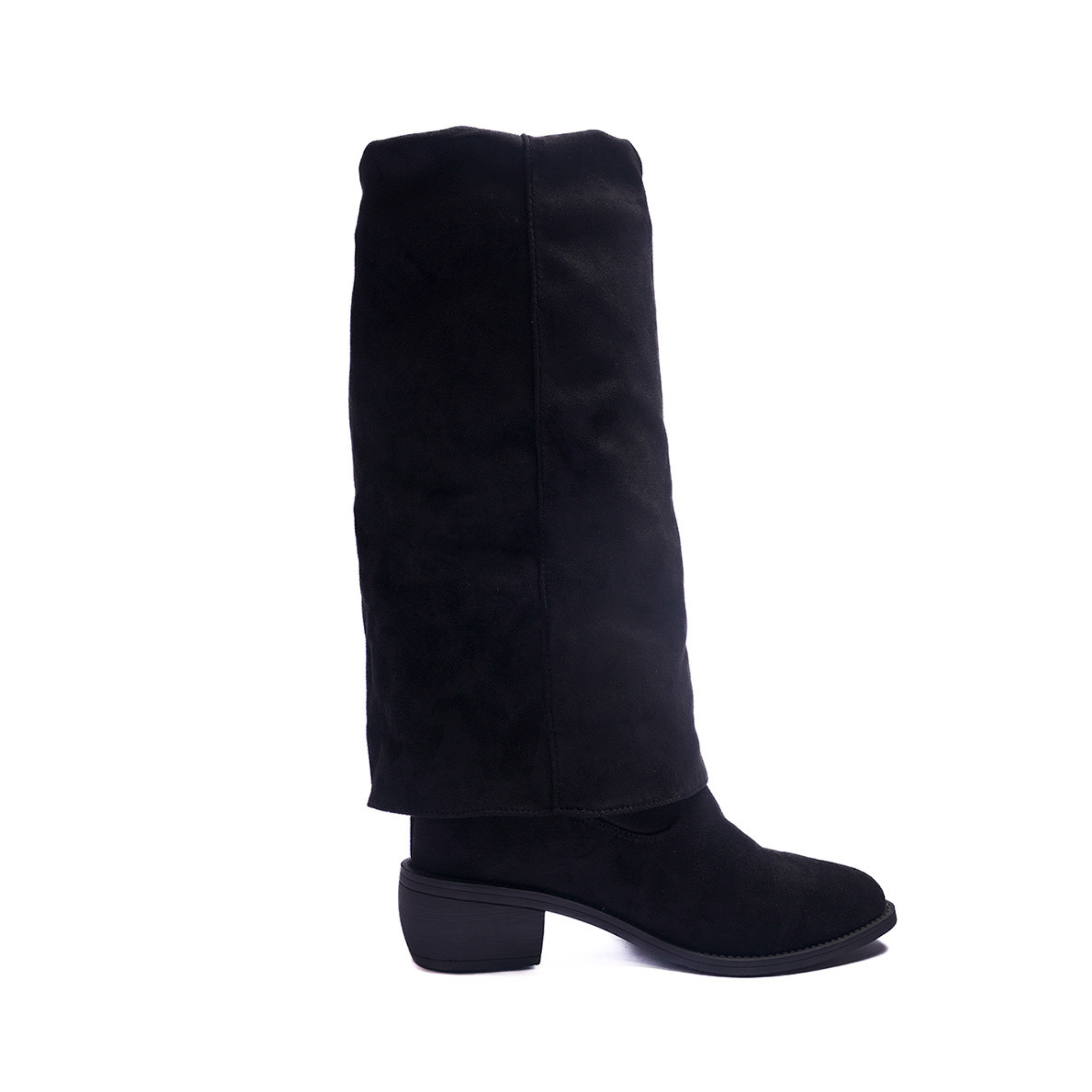 Santiags cowboy en daim vegan à talon bout pointu – IANORA