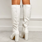 Bottes hautes en similicuir à talon bout pointu – MALYRA