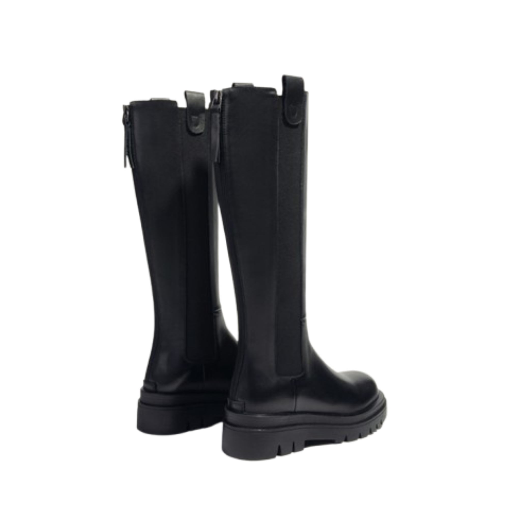 Bottes hautes en similicuir à semelle crantée bout rond – MAÉVA