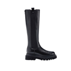 Bottes hautes en similicuir à semelle crantée bout rond – MAÉVA