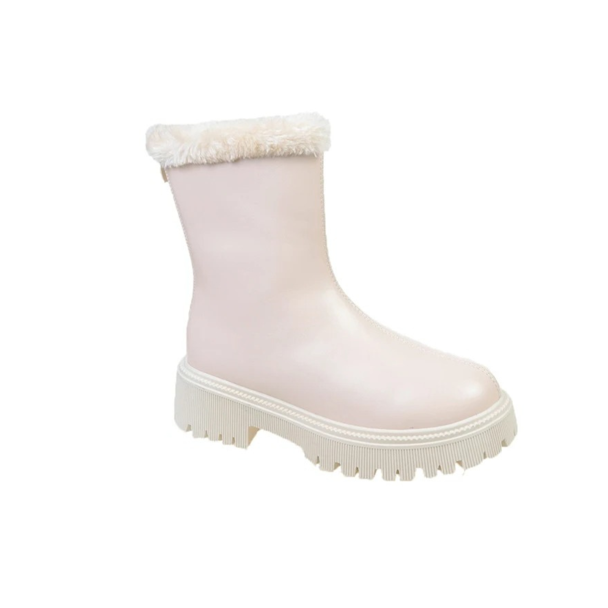 Bottines fourrées en similicuir talon carré – GLACIA