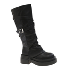 Bottes hautes en similicuir à semelle épaisse bout rond – CARLA