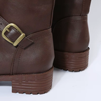 Bottes hautes en similicuir à semelle lisse bout rond – LÉRIA