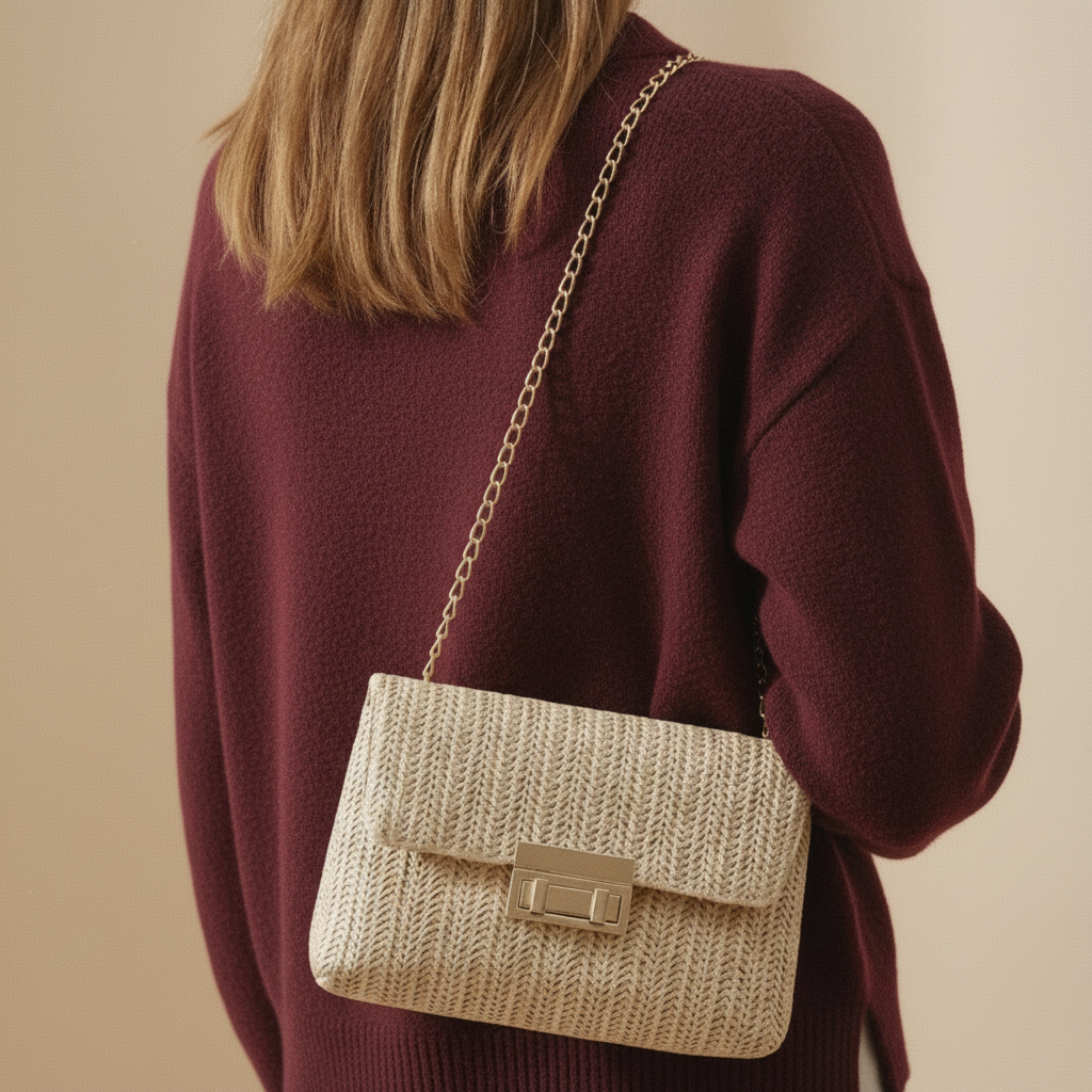 Femme de dos pull bordeaux