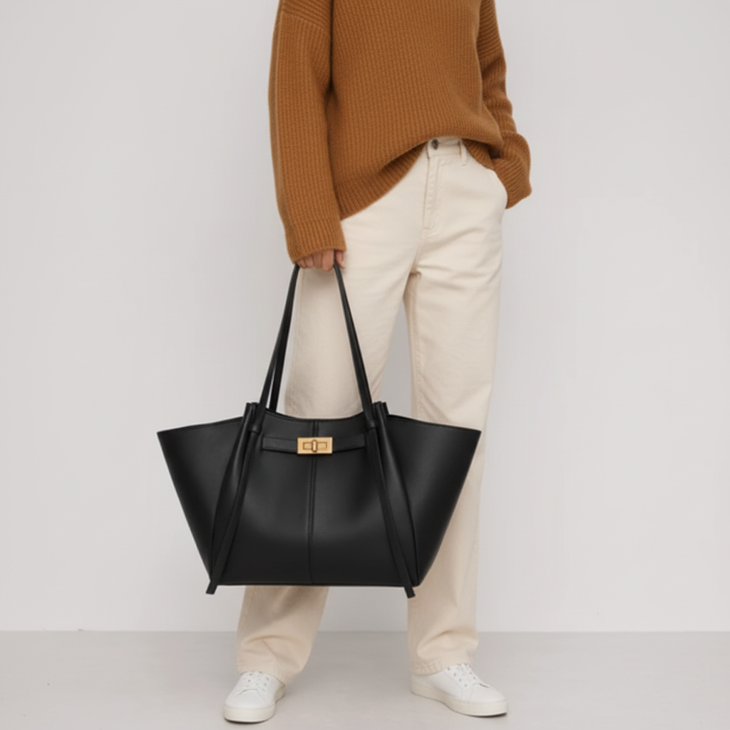 Image carrée avec le sac noir et une nouvelle tenue