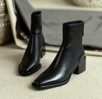 Bottines en cuir à talon carré – AURÉLIA