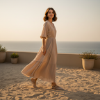 Look robe maxi terrasse