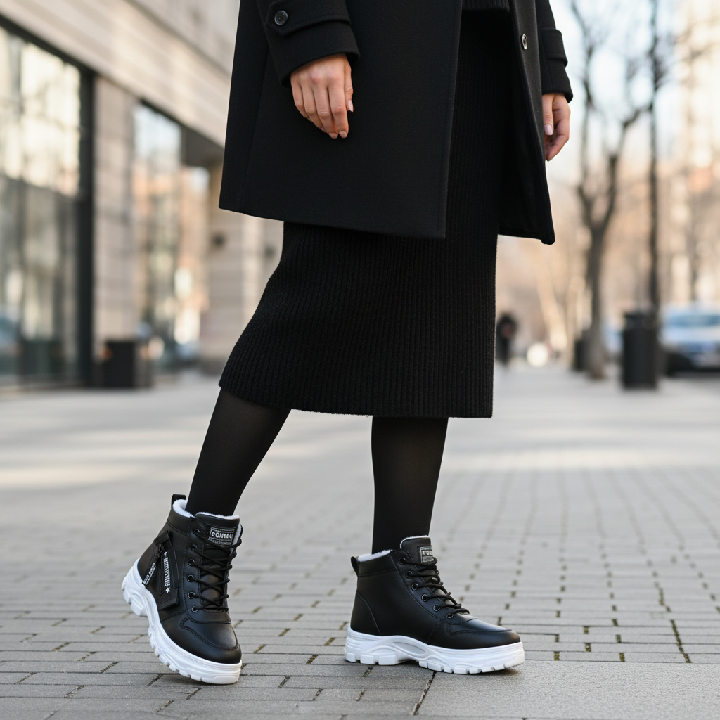 Mannequin bottines noires format carré