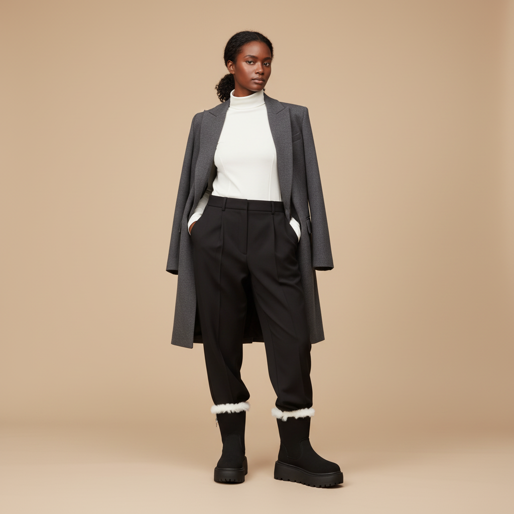 Mannequin bottines noires look moderne