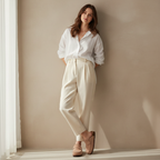 Mules beige lifestyle minimaliste