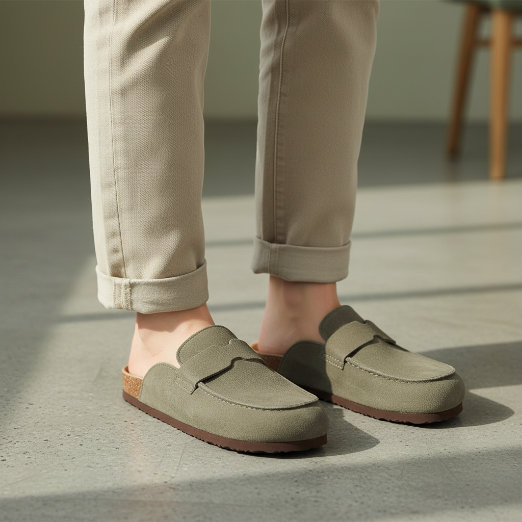 Mules gris zoom