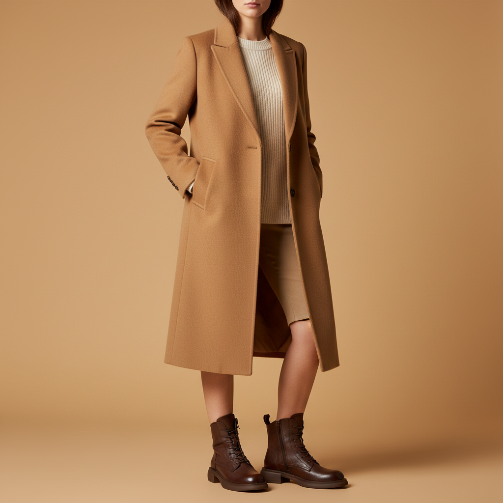 Photo 2 - Marron avec manteau camel