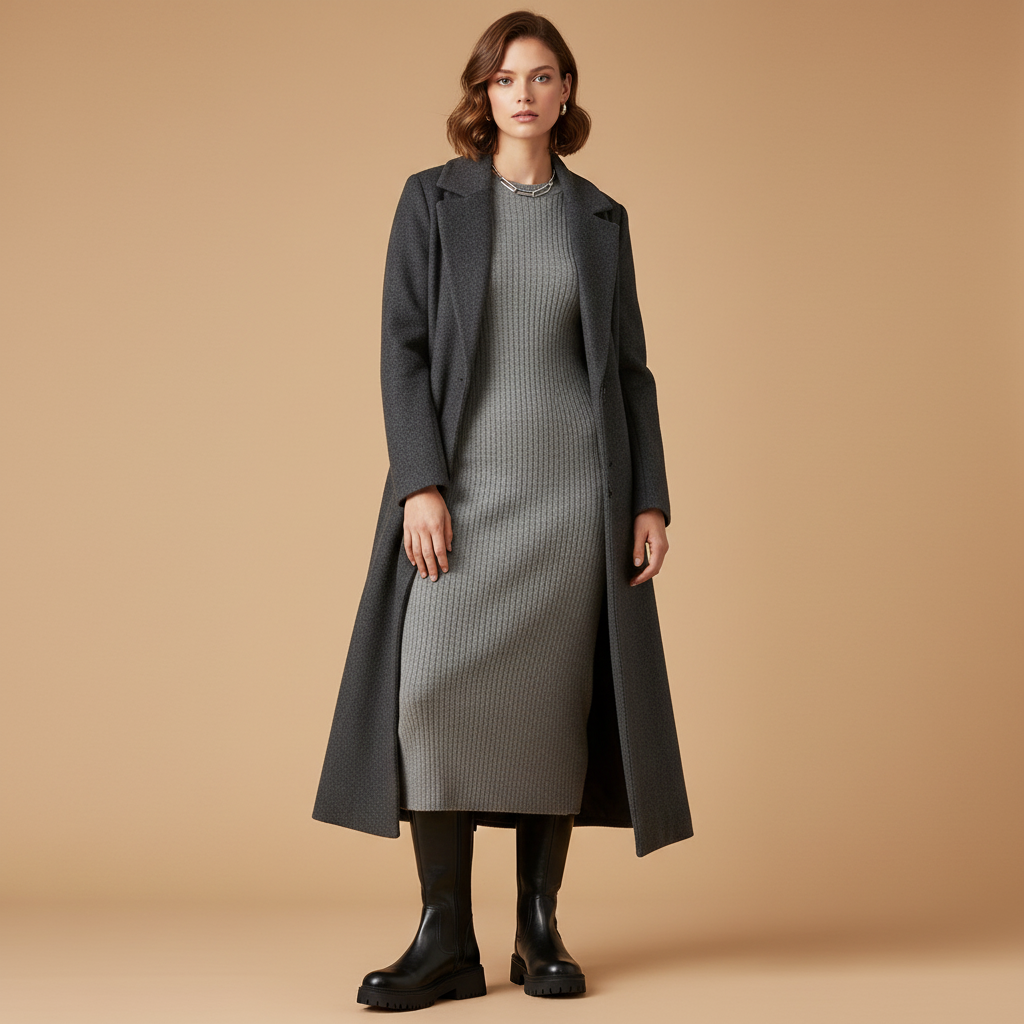 Photo 2 - Noir avec robe tricot grise