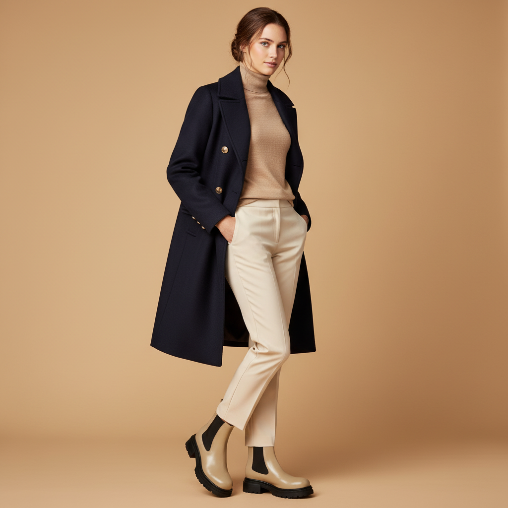 Photo 6 - Beige avec peacoat marine