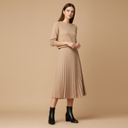 Photo 7 - Avec jupe midi beige