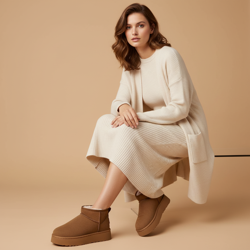 Photo 7 - Camel avec robe tricot