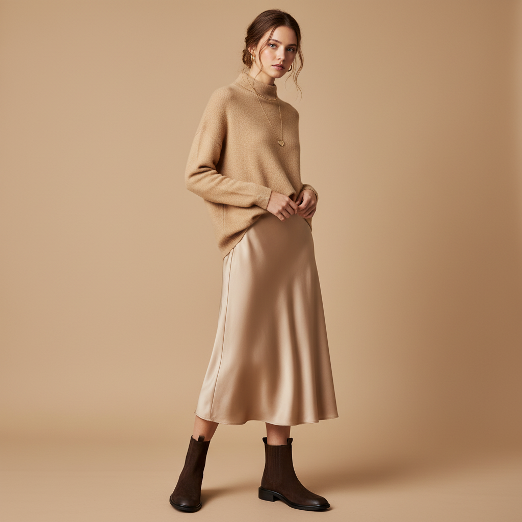 Photo 7 - Marron avec jupe midi