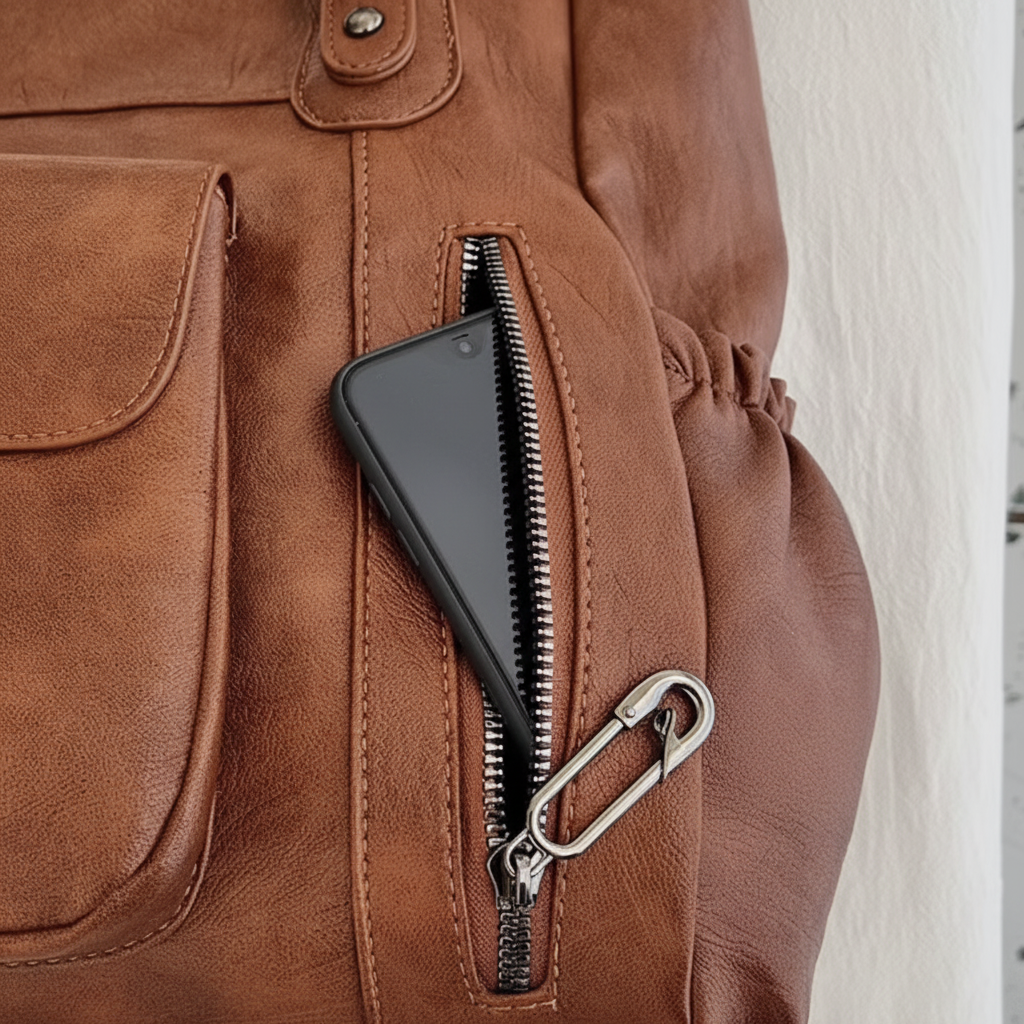 Poche avant zippée