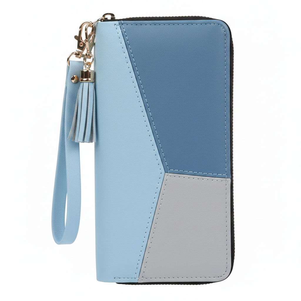 Portefeuille Bleu fond blanc