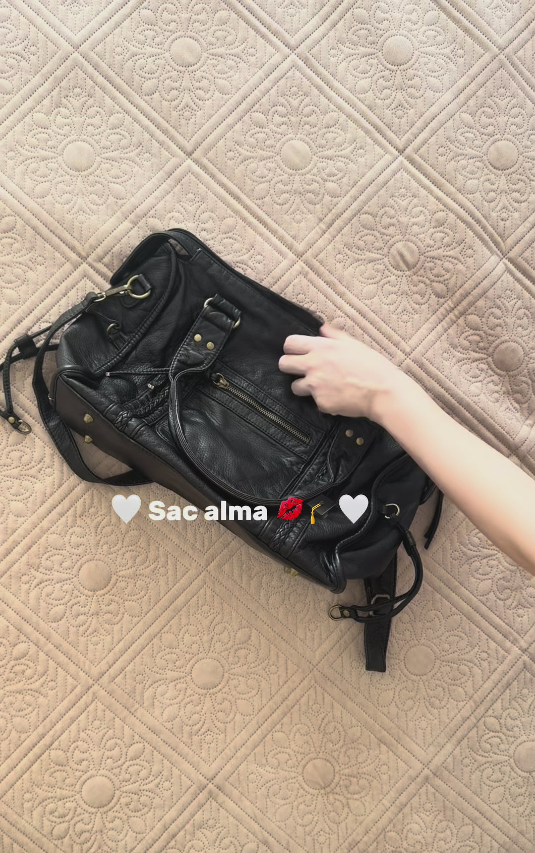 Sac à main de cours bandoulière en cuir - Alma