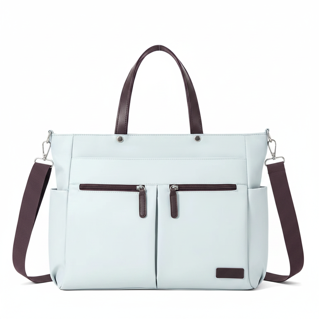 Sac bleu de face fond blanc