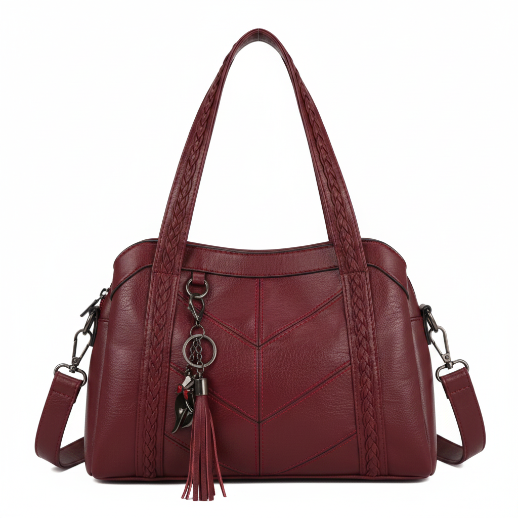 Sac bordeaux - fond blanc pur net