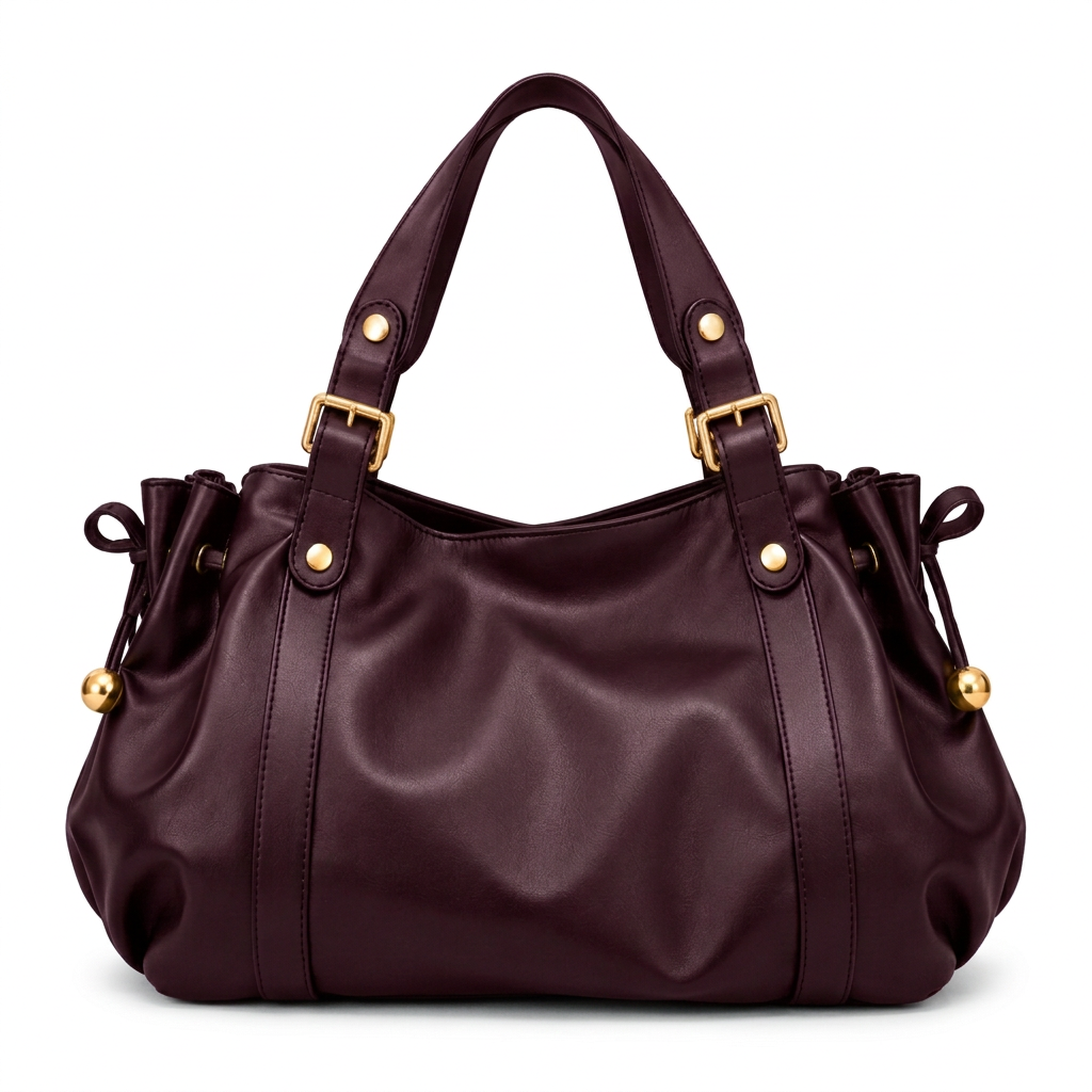 Sac bordeaux sur fond blanc