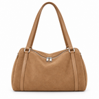 Sac camel clair sur fond blanc