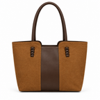 Sac camel et marron sur fond blanc
