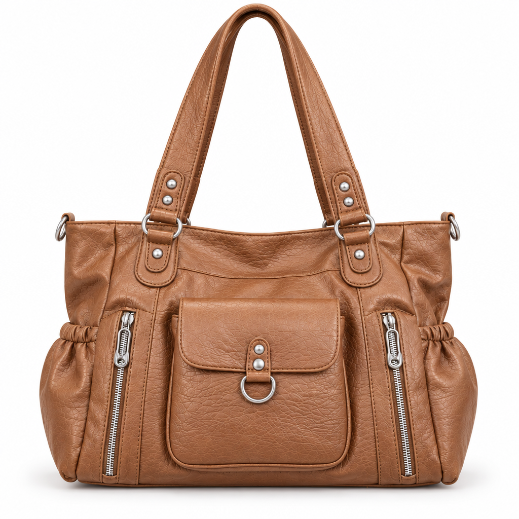 Sac camel sur fond blanc