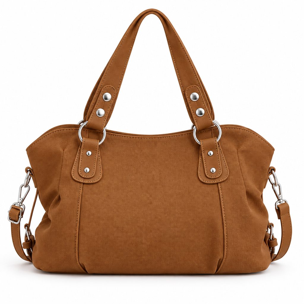 Sac camel sur fond blanc