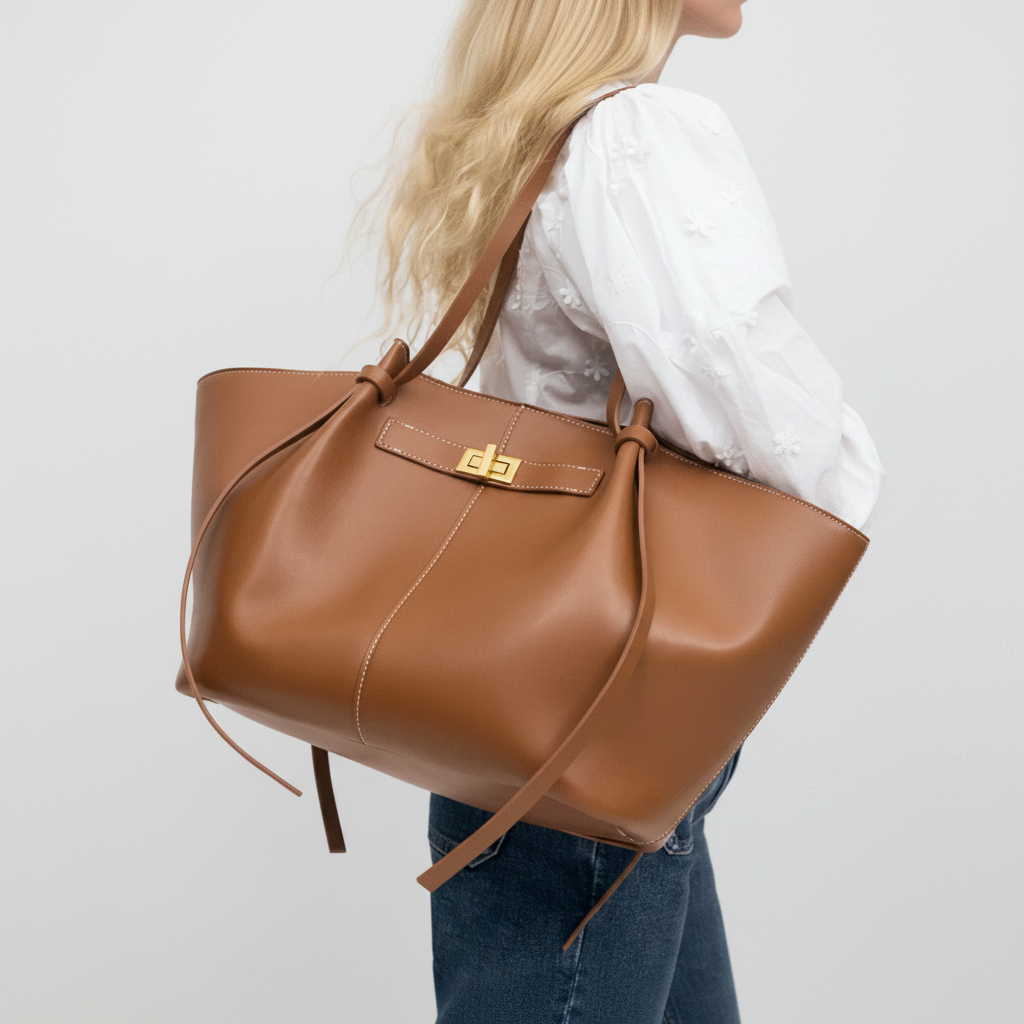 Sac caramel cheveux lisses