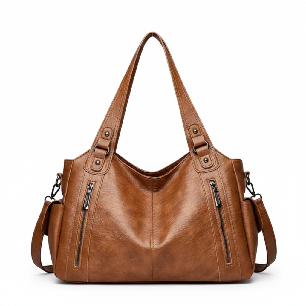 Sac caramel - fond blanc