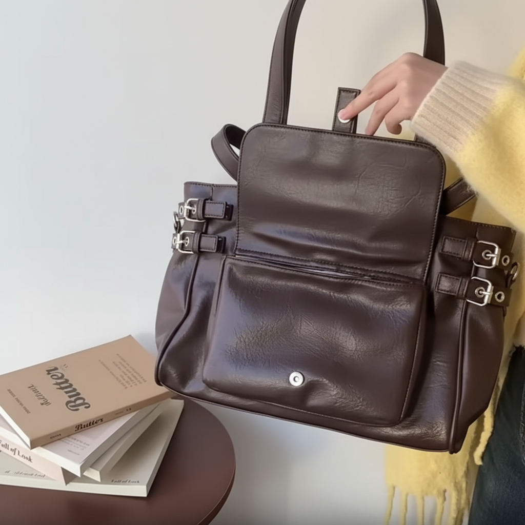 Sac chocolat ouvert - fond gris clair