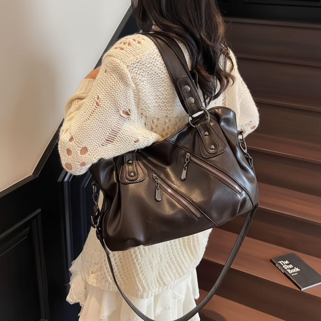 Sac chocolat - pose escalier