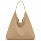 Sac hobo beige camel sur fond blanc