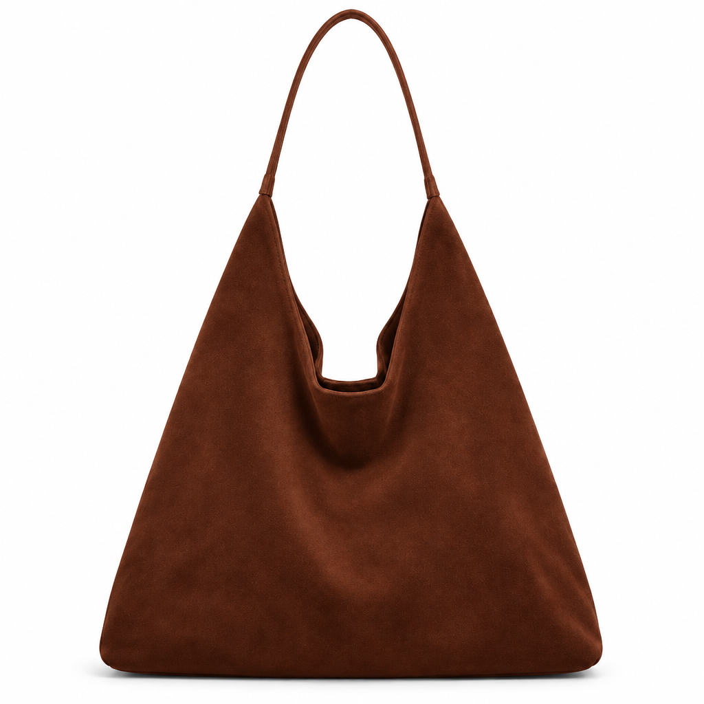 Sac hobo marron cognac sur fond blanc