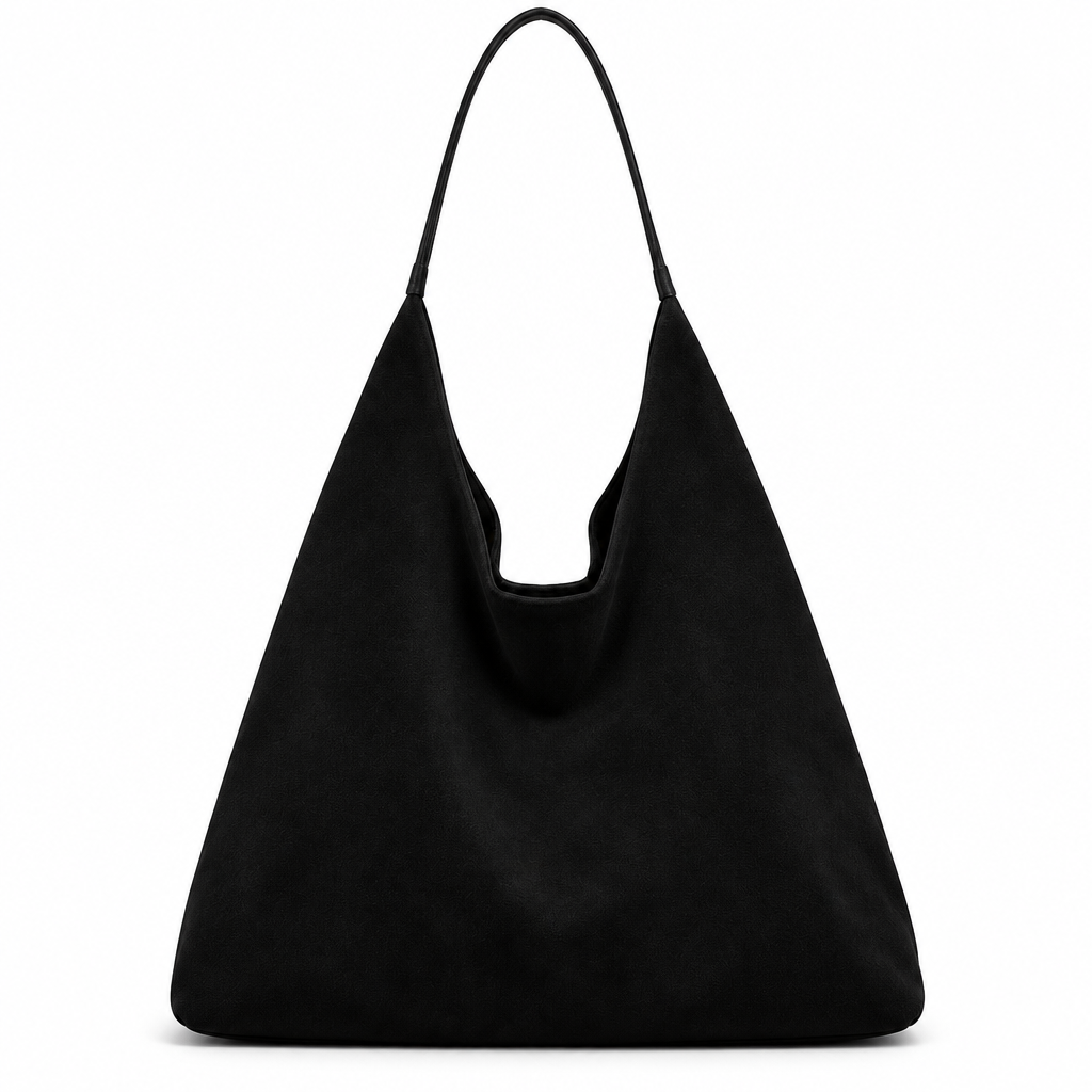 Sac hobo noir sur fond blanc