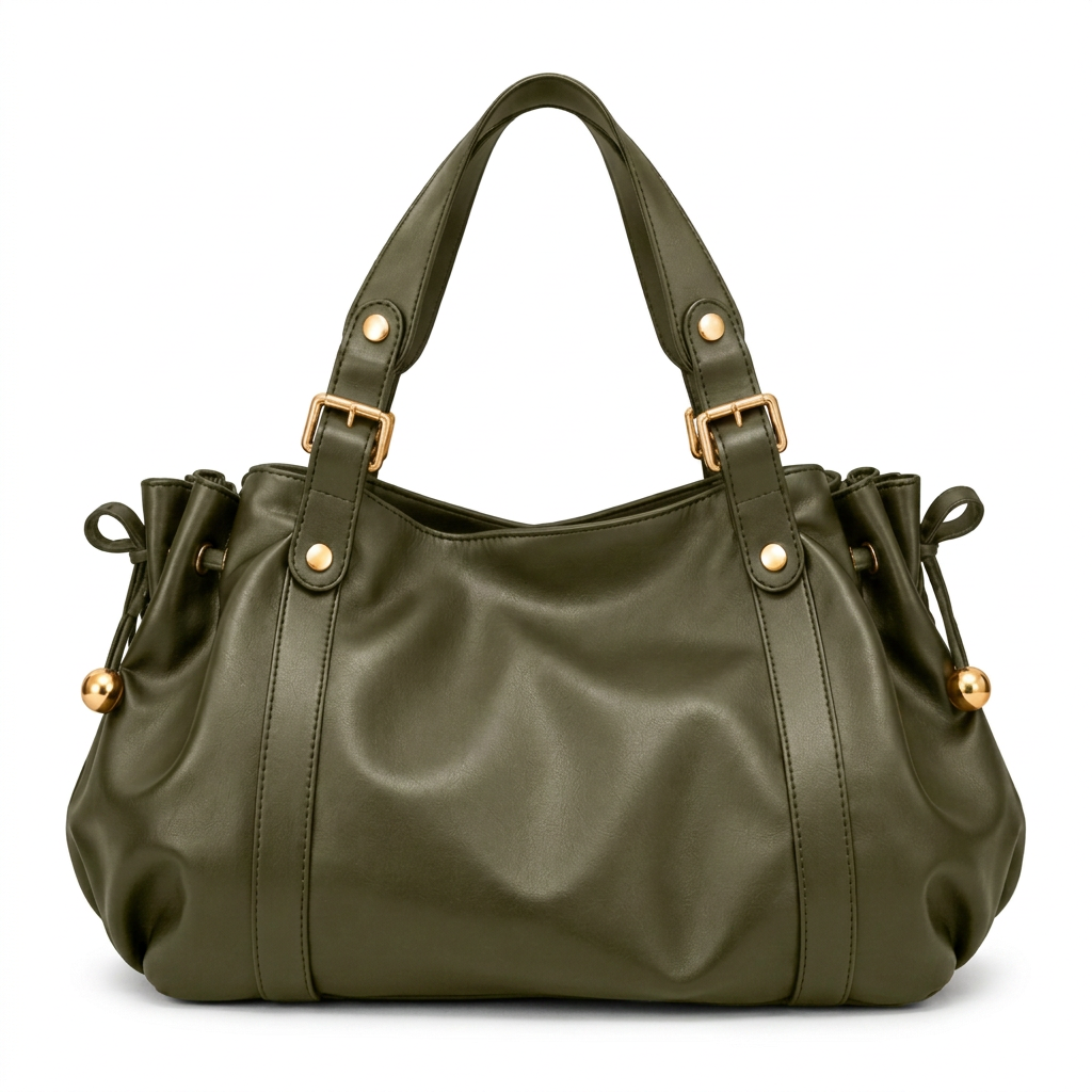 Sac kaki sur fond blanc