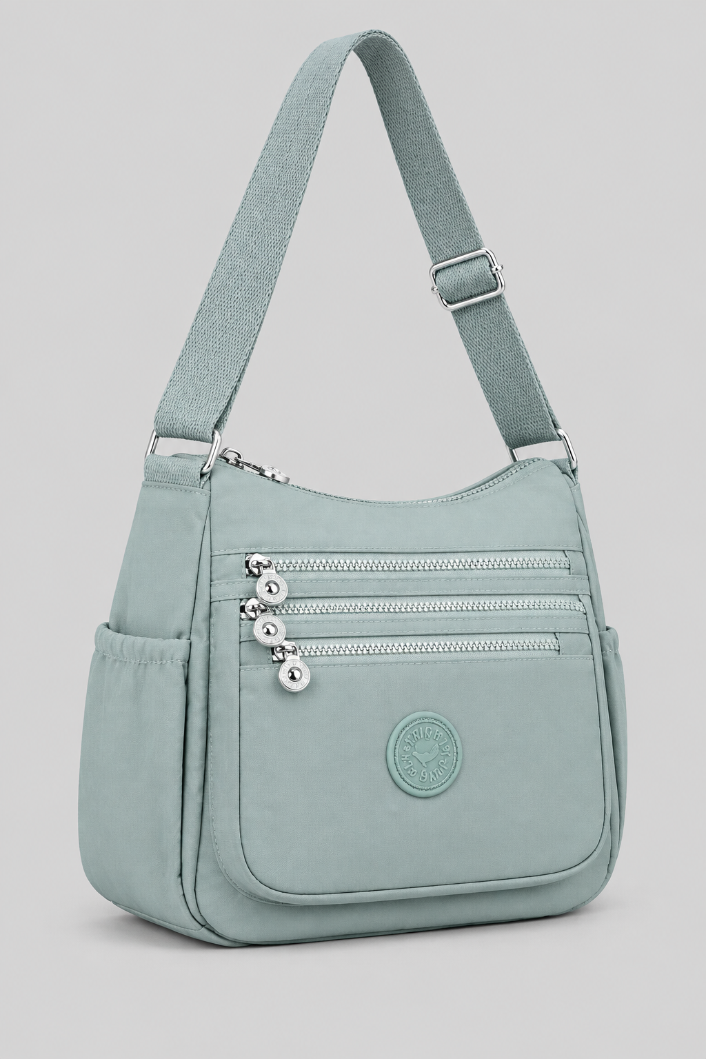 Sac Lara bleu vu de côté sur fond gris