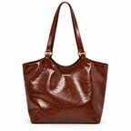 Sac marron cognac sur fond blanc